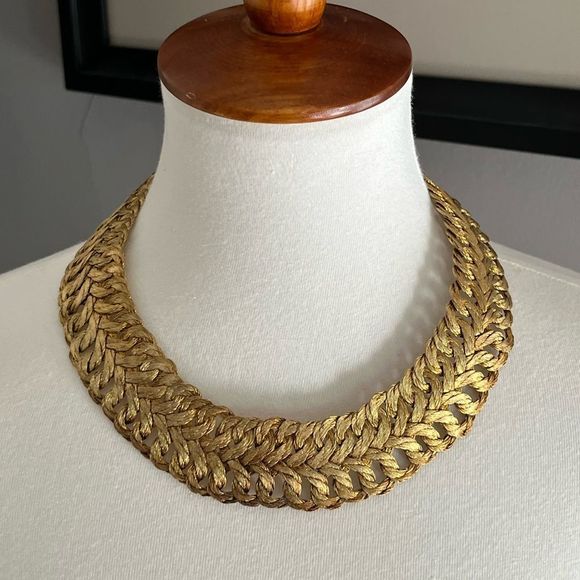 Jewelry - 1970s Vintage Braided Metal Choker Necklace Free People